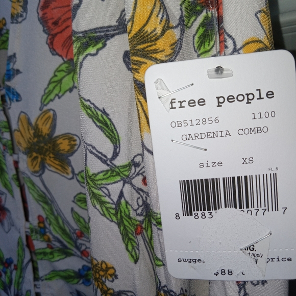 Free People Gardenia combo bell sleeve top size xs - Picture 3 of 6